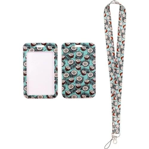 24pcs/lot MD593 DMLSKY Fashion Coconut Necklack Lanyard Key Strap Multifunction Mobile Phone Decoration With Card Holder Cover