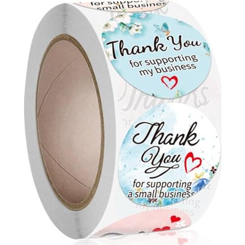 50-500pcs Thank you for supporting my small business sticker handmade sticker gift packaging sealed label