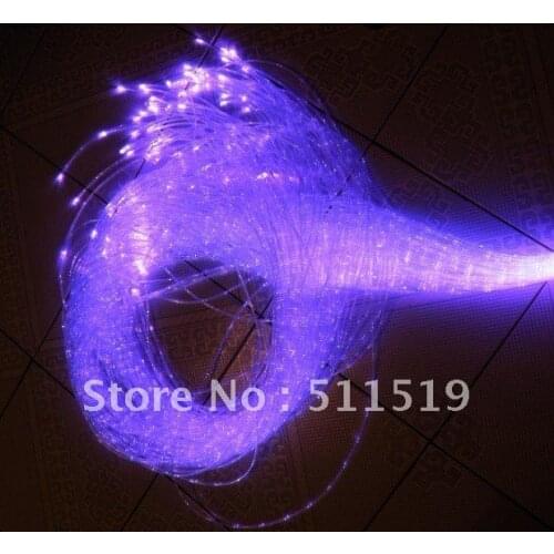 Side glow rgb Fiber optic cable lights for kids, 100pcs 0.75mm*3 core dot flash fiber cable 4m long+rgb light engine