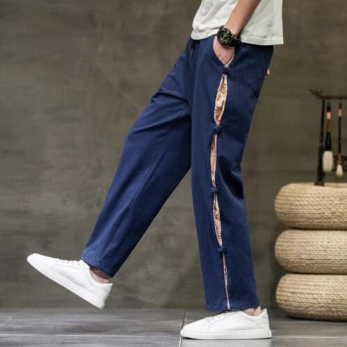 Harajuku Chinese Style Pants Men Joggers Sweatpants Japanese Streetwear Men Trousers Vintage Patchwork Chinese Mens Pants 30762