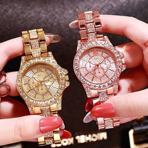 Womens Watches Diamond Top Brand Designer Stainless Steel Ladies Watches Rose Gold Quartz Wristwatch Dropshipping 2019