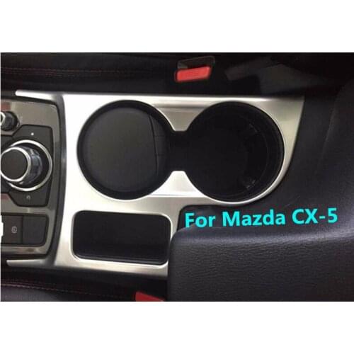 For Mazda CX-5 2015 Car-styling Chrome Water Cup Holder Frame Cover Trims Car-covers