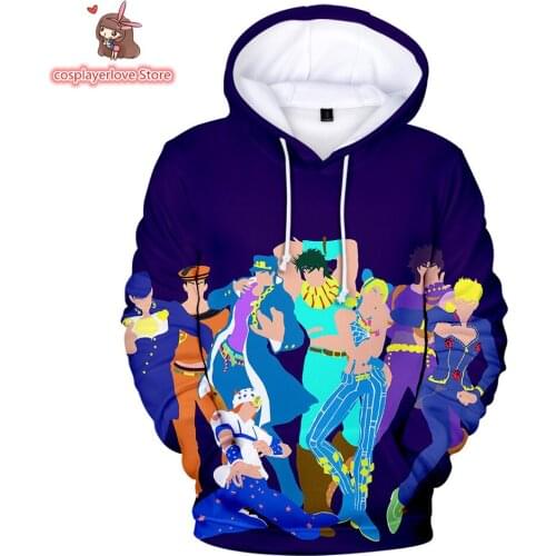JOJOS BIZARRE ADVENTURE Around the same anime characters 3D stand collar zipper sweater Costume Halloween Christmas Costume