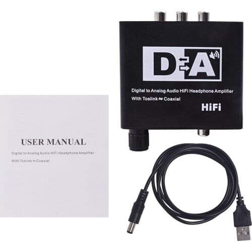 Elistooop 2018 Digital audio to analog audio converter decoder (coaxial+toslink to L/R+aux+Coaxial/toslink out)