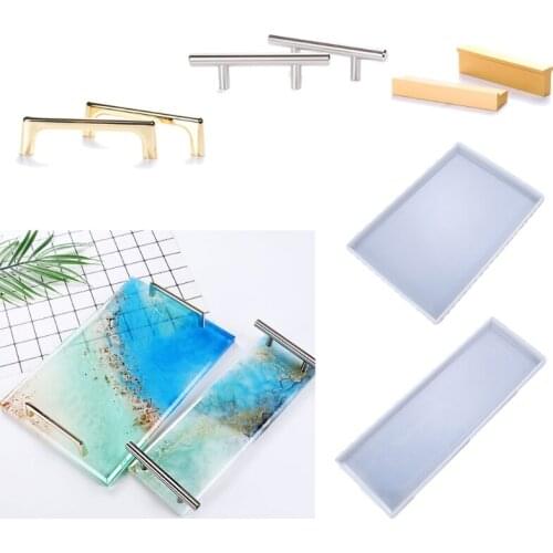 Silicone Resin Tray Mold Epoxy Resin Casting Mold for DIY Vanity Tray Jewelry Tray Serving Board and Serving Tray Mold