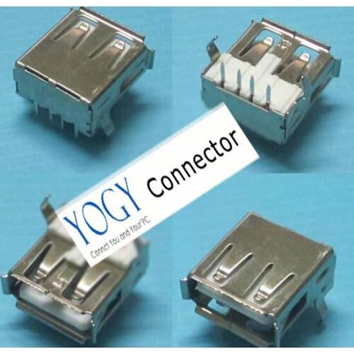 Free Shipping 50pcs 90 angel Female USB 2.0 Jack Connector Socket fit for Notebook, 14x13x6.8mm