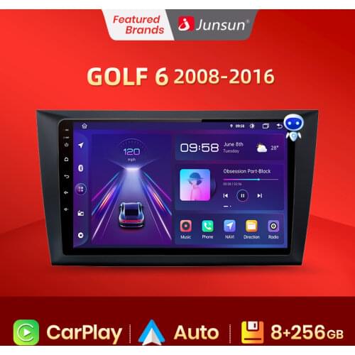 Junsun V1 4+64GB Car Radio Multimedia Player For GOLF 6 2008-2016 Android 10 Video Navigation GPS 2Din Free Android Auto