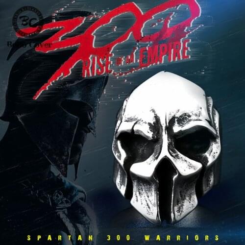 Norse Spartan Helmet Warrior Rings Men Medieval Stainless Steel Vikings Gladiator Ring Vintage Male Mythology Punk Jewelry Gifts