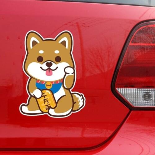 Creativ Self-adhesive Decal Lucky Shiba Inu Dog Pet Animal Car Sticker Waterproof Auto Decors on Bumper Rear Window