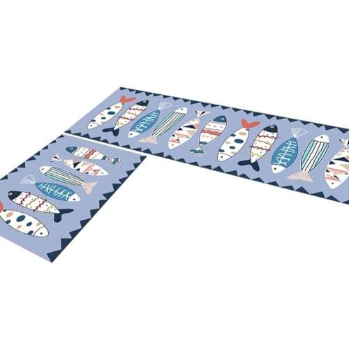 Fashion Carpet Anti-slip Cat Fish Tree Print Polyester Good Water-absorbingDoormat Area Rug Cushion Floor Mat Home Decor