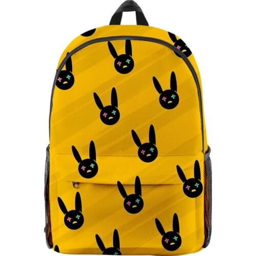 WAWNI Bad bunny Merch Fashion Oxford Cloth Shoulder Backpack Printed Multi Zipper Pack Casual Girls Student School Bag