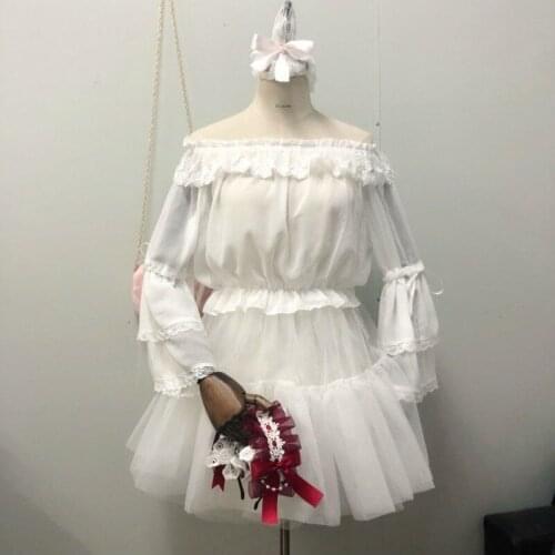 Summer 2021 new style Japanese-style soft sister skirt Lolita soft mesh daily support boneless bustle