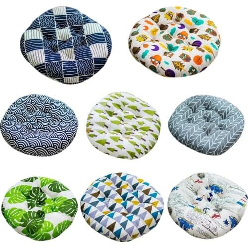 New 40cm Boho Style Round Sofa Chairs Floor Pillow Leaves Geometric Patterns Thick Filled Tatami Stool Seat Cushion Pads Home