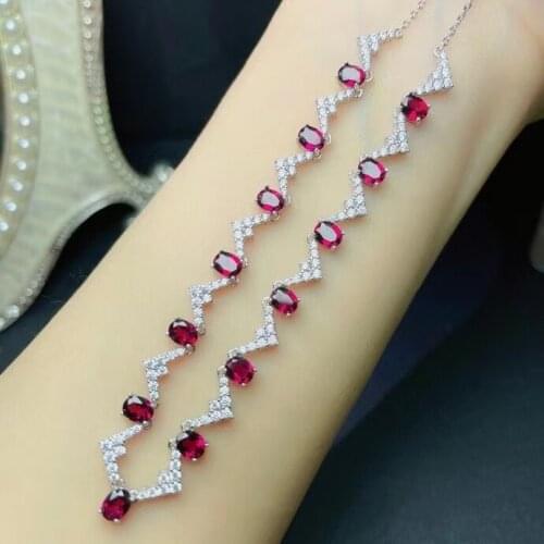 New red garnet pendant of necklace for women jewelry many pieces good colr real 925 silver birthstone Valentine gift
