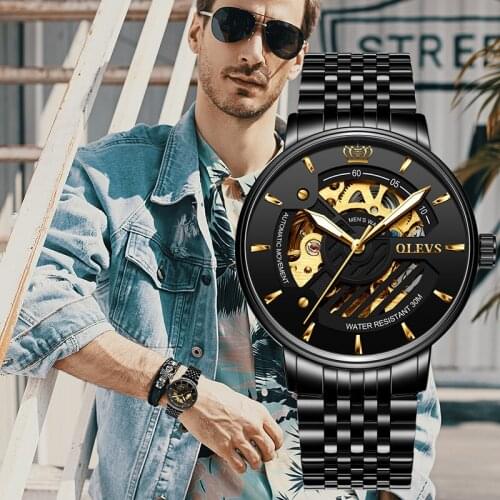 OLEVS Fashion Automatic Mechanical Watch Movement Royal Design Top Brand Luxury Wrist Watch Relojes de hombre G9909