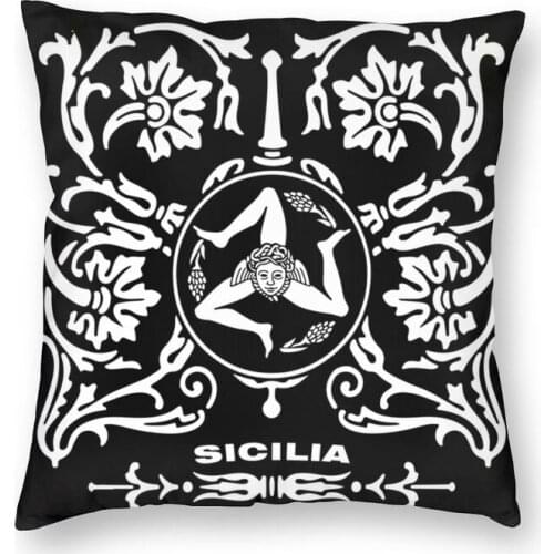 Sicilia Sicily Love Trinacria Logo Cushion Cover 45x45cm Home Decorative Print Sicilian Pride Throw Pillow for Sofa Two Side