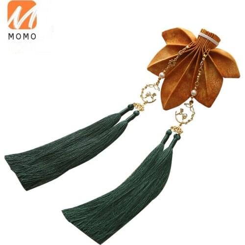 Gold-plated maple leaf bag antique Han costume accessories waist round belt waist pendant perfume bag