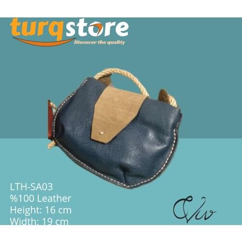 Handmade Leather Blue Satchel