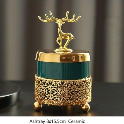 Light luxury creative personality trend anti-fly ash home living room Nordic luxury style fashion ashtray with lid