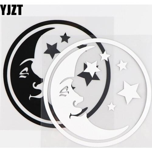 YJZT 13X13CM Cute Stars Moon Car Sticker Vinyl Decals Car Window Decor Black / Silver 10A-0345