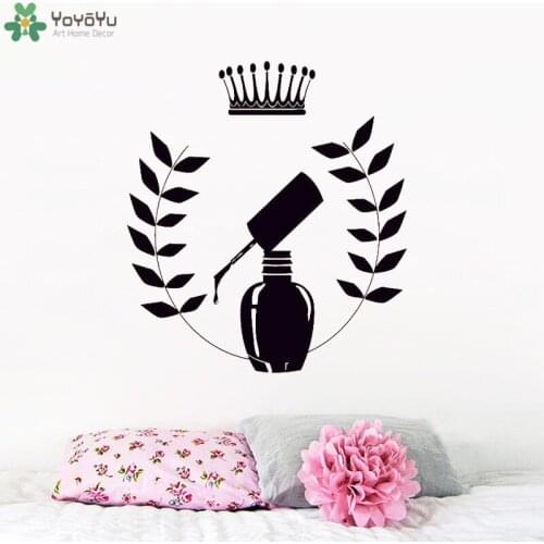 YOYOYU Wall Decal Fashion Manicure Vinyl Wall Sticker Nails Salon Art Decor Girls Beauty Salon Removable Wall Stencil VogueSY650