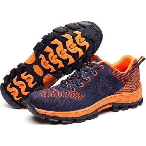Safety Shoes Cap Steel Toe Safety Shoe Boots For Man Work Shoes Men Breathable Mesh Size 12 Footwear Wear-resistant GXZ021