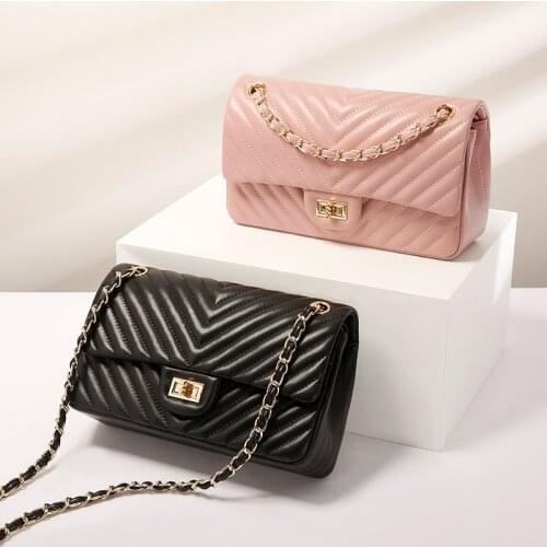 Bag Womens Bag Summer New 2021 Korean Version of The Tide Head Layer Sheepskin One-shoulder Bag Sloping Chain Bag