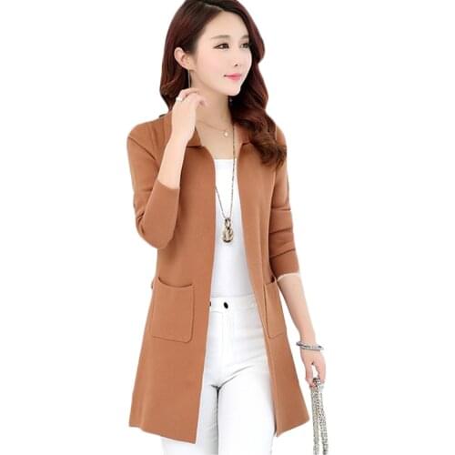 New Autumn Winter Korean Sweater coat Women Casual long Knitted Sweaters Cardigan Womens Plus size Sweaters Jacket Tide F924
