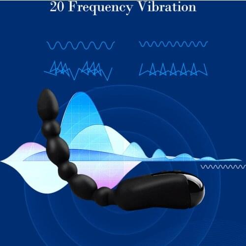 20 Mode Dildo Anal Vibrator Sex Toys for Adults Women Men Prostate Massager Usb Charge Anal Beads Flexible Butt Plug Vibration