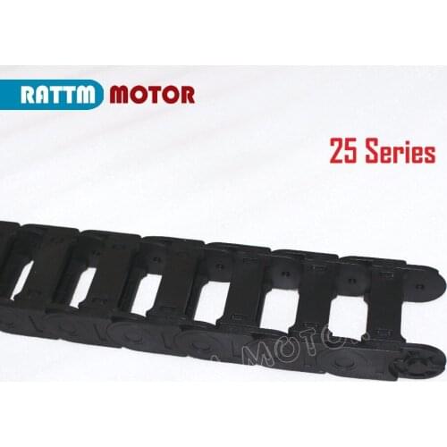 25 Series Cable drag chain wire carrier Open type & End connectors plastic towline for CNC Router Machine