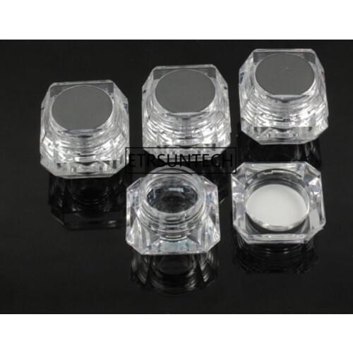 3g 5g Transparent Empty Jar Pot Nail Rhinestone Box Eye Shadow Face Cream Refillable Jar Cosmetic Subpackage Makeup Tool F1844