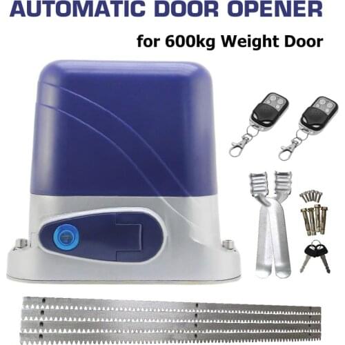 600KG Load-bearing Automatic Electric Door Opener Remote Control Sliding Gate Motor Engine with 4M Steel Racks Access Control