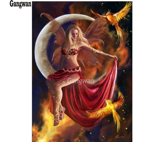 DIY,Full,5d,Diamond Embroidery,bird,Diamond Painting moon Fairies,Cross Stitch,3d princess Diamond Mosaic,Decoration,painting