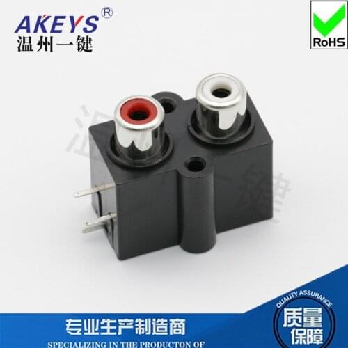 10pcs AV2-8.4-07A AV two-hole audio accessories 2 hole lotus seat Audio output input interface AV connector