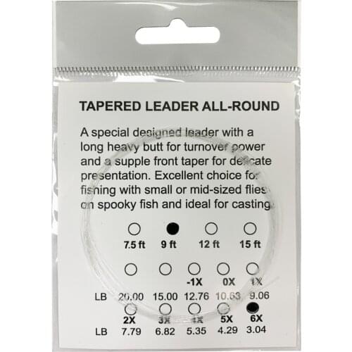 Aventik 7.5ft 9ft 12ft and 15ft 0X-6X 5pcs Per Size Fly Fishing Leader Clear Tapered Leader Fly Line Nylon Fly Line Leader