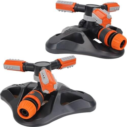 360 Degree Lawn Sprinkler Grass Lawn Automatic Watering Nozzles 3-arm Rotating Sprinklers Garden Agriculture Irrigation Device