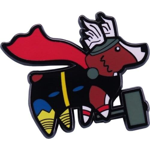 Cartoon Welsh Corgi Pembroke Shape Brooch Enamel Coffee Dog Collection Badge Pin Jewelry Lovely Anime Design Trinket for Friends