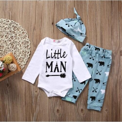 Citgeett Baby Clothing Sets Xmas Newborn Infant Baby Boy Girl Romper Tops+Pants+Hat 3PCS Outfits Set Clothes