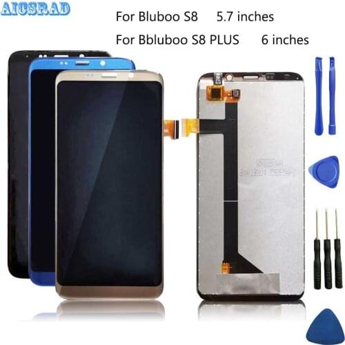 AICSRAD For Bluboo S8 / s8 plus LCD display + Touch Screen Assembly for s 8 lite s8plus perfect repair original quality + Tool