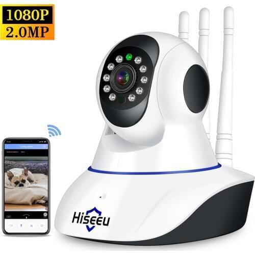 Hiseeu 1080P Wireless WIFI Pan Tilt HD IP Camera 2.0MP PTZ Two-way Audio Night Vision Phone APP Control Motion Detection TF Card