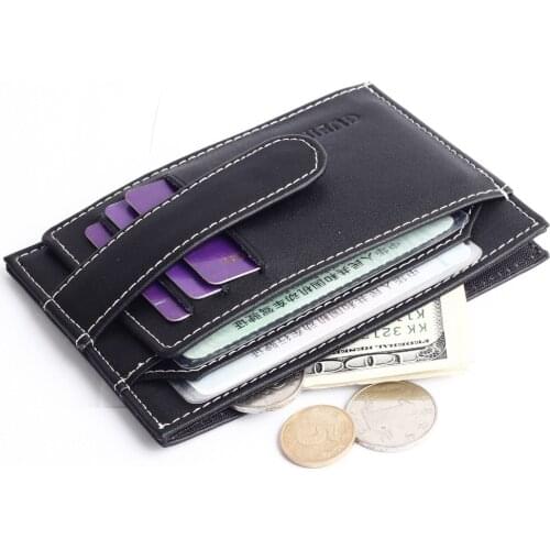 Famous Brand Men Genuine Leather Credit Card Holder Unisex ID Card Case Bank Cards Wallets Large Capacity Business Purse Holder