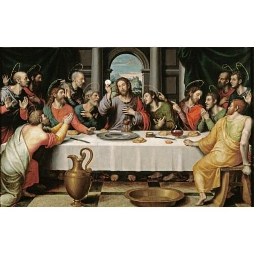 Classic Figurative Art Famous Oil Painting for Office The Last Supper Canvas Wall Painting for Home Decor Handmade No Framed