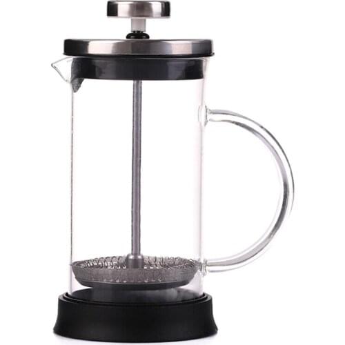 French Press Coffee & Tea Maker, Thickened Borosilicate Glass Coffee Press Rust-Free and Dishwasher Safe,350Ml