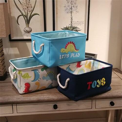 Canvas Storage Basket for Kids Toys Clothing Basket Washable Laundry Basket Home Organizer Square Clothes Box Laundry Pouch
