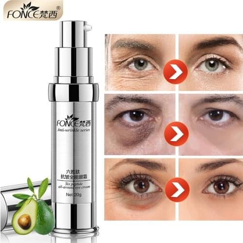 Korean Skin Care Anti Wrinkle Eye Cream Six Peptides Serum Anti Aging Remover Dark Circle Bag Firming nourish eye Balm Mask 20g