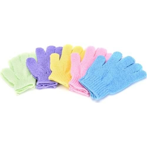 Hot Selling 1 Pair Shower Bath Gloves Exfoliating Wash Skin Spa Massage Body Scrubber Cleaner body massage