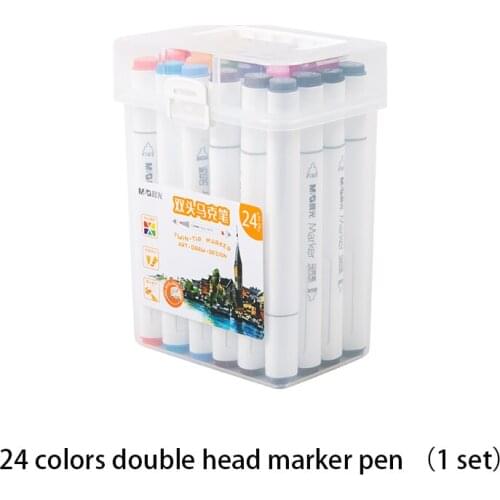 Double Head Marker Pen Painting Pen 24 Colors Sketch Multicolor Comics Student School Art Supplies Drawing Set Alcohol Ink