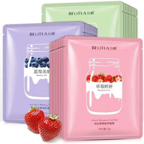 Blueberry Strawberry Avocado Skin Mask Deep Moisture Replenishment Moisturizing and Oil Controlling Brightening Women Mask