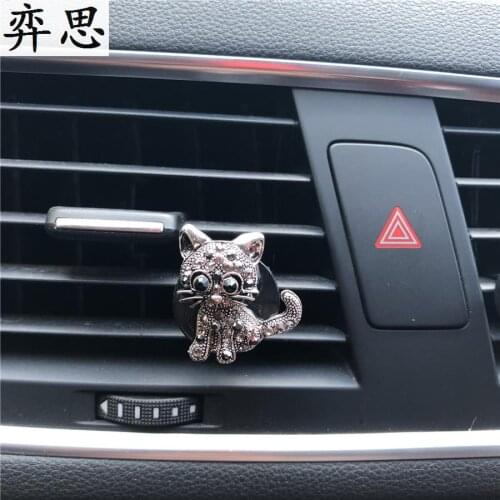 Metal kittens molding car adornment perfume Ladys air conditioner adornment clip Lovely animal car perfume Air Freshener