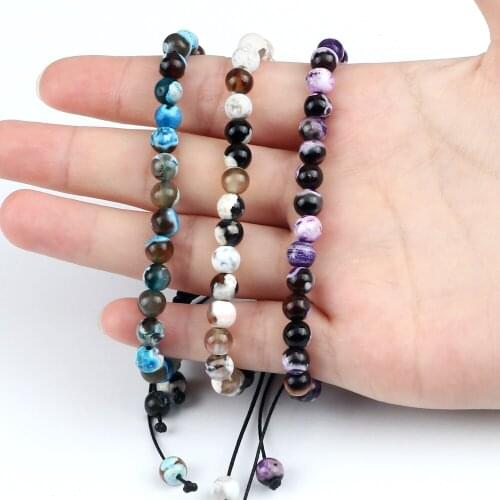 Multicolor Natural Stone Beaded Bracelet 6mm Handmade Charm Agates Jewelry Bracelets Yoga Meditation Chakra Bangle for Women Men
